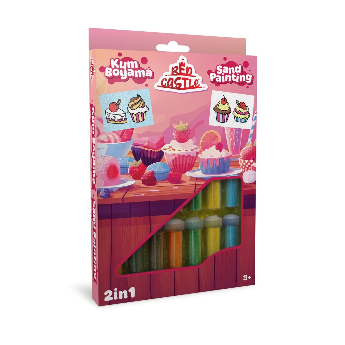 Red Castle kūrybinis smėlio rinkinys 2in1, Keksiukas Red Castle kūrybinis smėlio rinkinys 2in1, Keksiukas