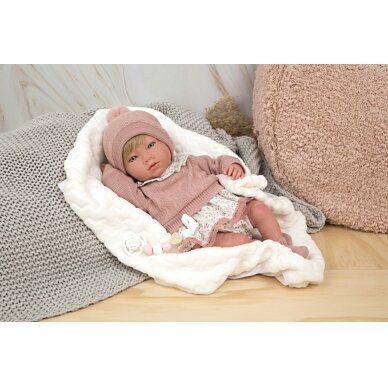 Reborn lėlytė rausvais rūbeliais, 40 cm Reborn lėlytė rausvais rūbeliais, 40 cm