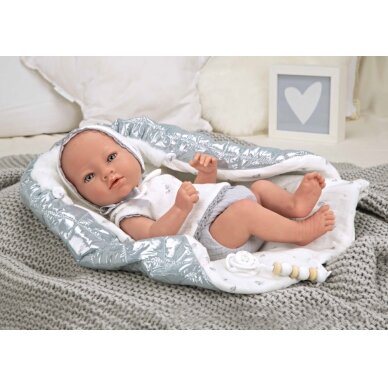 Reborn lėlytė su blizgiu pleduku, berniukas, 38 cm Reborn lėlytė su blizgiu pleduku, berniukas, 38 cm