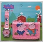 Rinkinys: laikrodis ir piniginė "Peppa Pig"