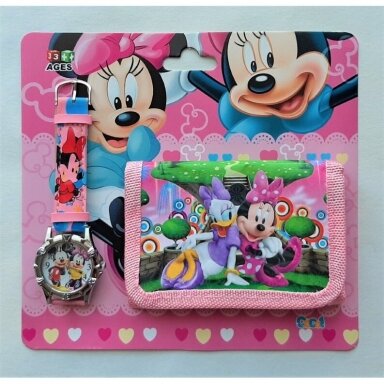 Rinkinys: laikrodis ir piniginė "Minnie Mouse"