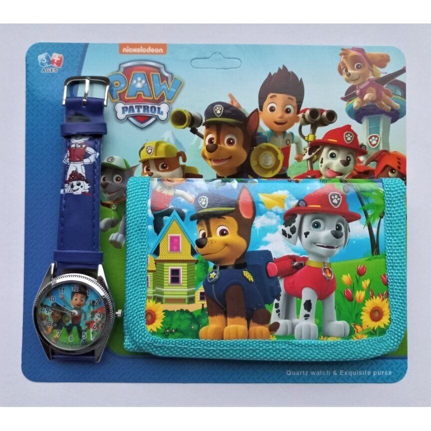 Rinkinys: laikrodis ir piniginė "Paw patrol"
