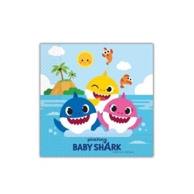 Servetėlės "Baby Shark" (20 vnt.)