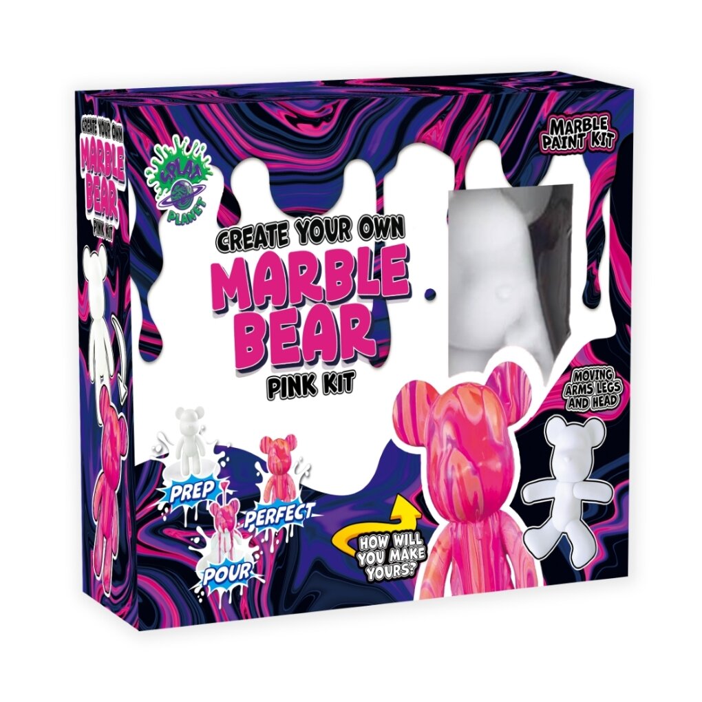 Splat Planet kūrybinis rinkinys Marble Bear, rožinis Splat Planet kūrybinis rinkinys Marble Bear, rožinis