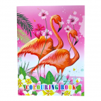 Spalvinimo knygelė su lipdukais Flamingai