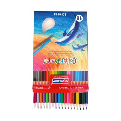 Spalvoti pieštukai, 18 spalvų 1