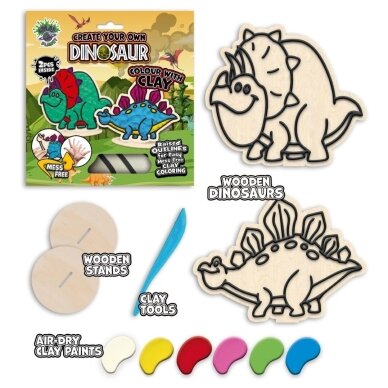 Splat Planet kūrybinis modelino rinkinys su mediniais Dinozaurais 1 Splat Planet kūrybinis modelino rinkinys su mediniais Dinozaurais 1