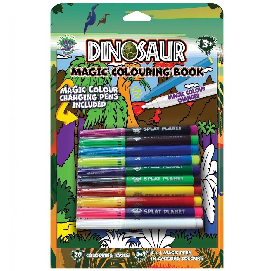 Splat Planet magiška spalvinimo knygelė DINOZAURAI Splat Planet magiška spalvinimo knygelė DINOZAURAI