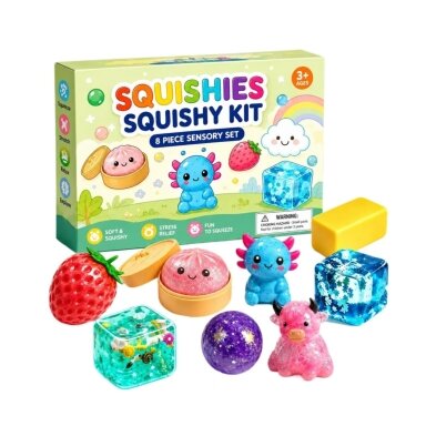 Squishies 8 dalių sensorinis rinkinys