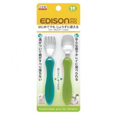 Stalo įrankiai EDISONmama MINI, nuo 12 mėn. MINT/LIME, KJ285 1