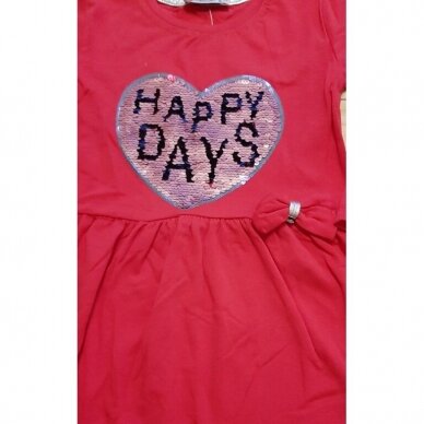 Suknelė su žvyneliais siuvinėtu paveikslėliu Happy days 1