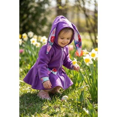 Švarkelis mergaitei „Violetinis kiškutis“ 3 Švarkelis mergaitei „Violetinis kiškutis“ 3