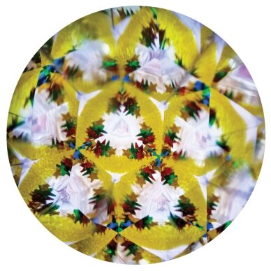 Svoora kaleidoskopas su tūbele, Geltoni raštai, 10 cm 4 Svoora kaleidoskopas su tūbele, Geltoni raštai, 10 cm 4