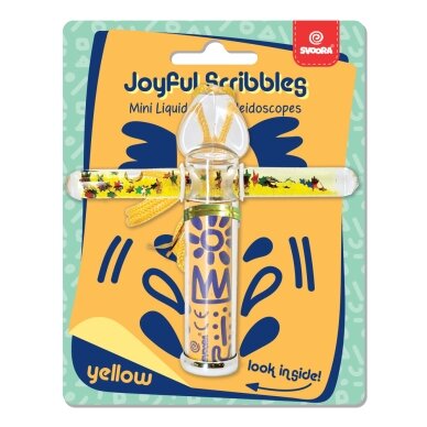 Svoora kaleidoskopas su tūbele, Geltoni raštai, 10 cm 1 Svoora kaleidoskopas su tūbele, Geltoni raštai, 10 cm 1