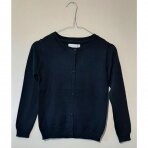 Užsagstomas tamsiai mėlynas megztinis