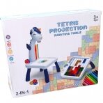 Vaikų piešimo stalas su projektorium ir tetris 2in1
