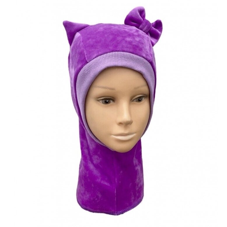 Veliūrinis šalmukas pavasariui/rudeniui "Violetinė katytė" Veliūrinis šalmukas pavasariui/rudeniui "Violetinė katytė"