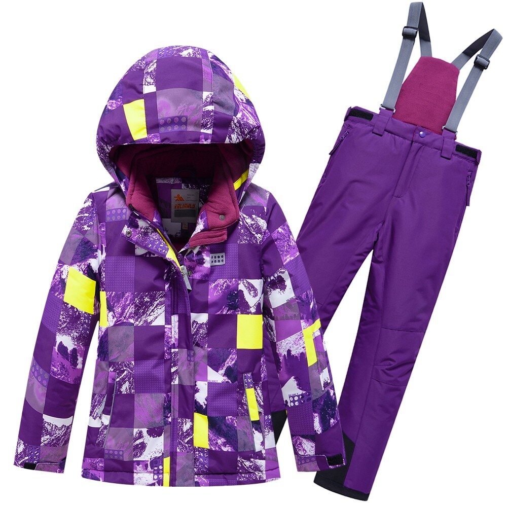 Violetinis 2 dalių žieminis VALIANLY kombinezonas mergaitei 140-170 Violetinis 2 dalių žieminis VALIANLY kombinezonas mergaitei 140-170