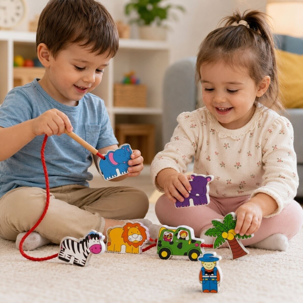 VIGA medinis vėrimo žaidimas Safari ZOO Montessori 4 VIGA medinis vėrimo žaidimas Safari ZOO Montessori 4