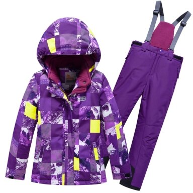 Violetinis 2 dalių žieminis VALIANLY kombinezonas mergaitei 140-170 Violetinis 2 dalių žieminis VALIANLY kombinezonas mergaitei 140-170