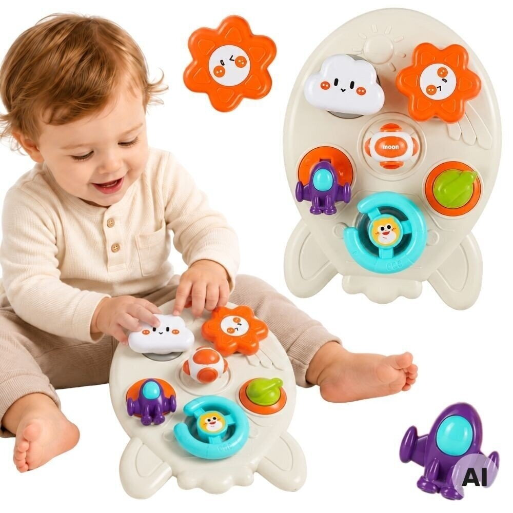 WOOPIE BABY edukacinė 7-in-1 veiklų lenta Raketa WOOPIE BABY edukacinė 7-in-1 veiklų lenta Raketa