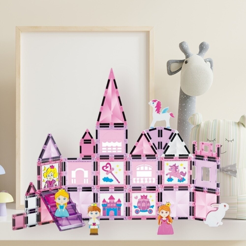 WOOPIE magnetinių kaladėlių princesės pilies rinkinys 50 vnt. 8