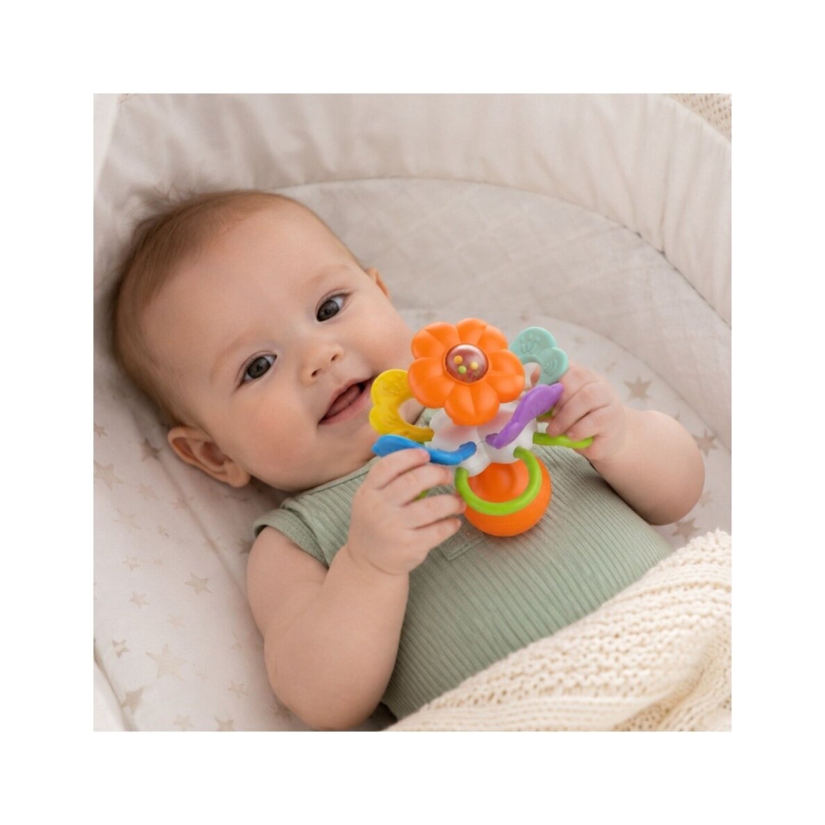 WOOPIE BABY barškutis - sensorinis kramtukas Gėlė 0m+ 5