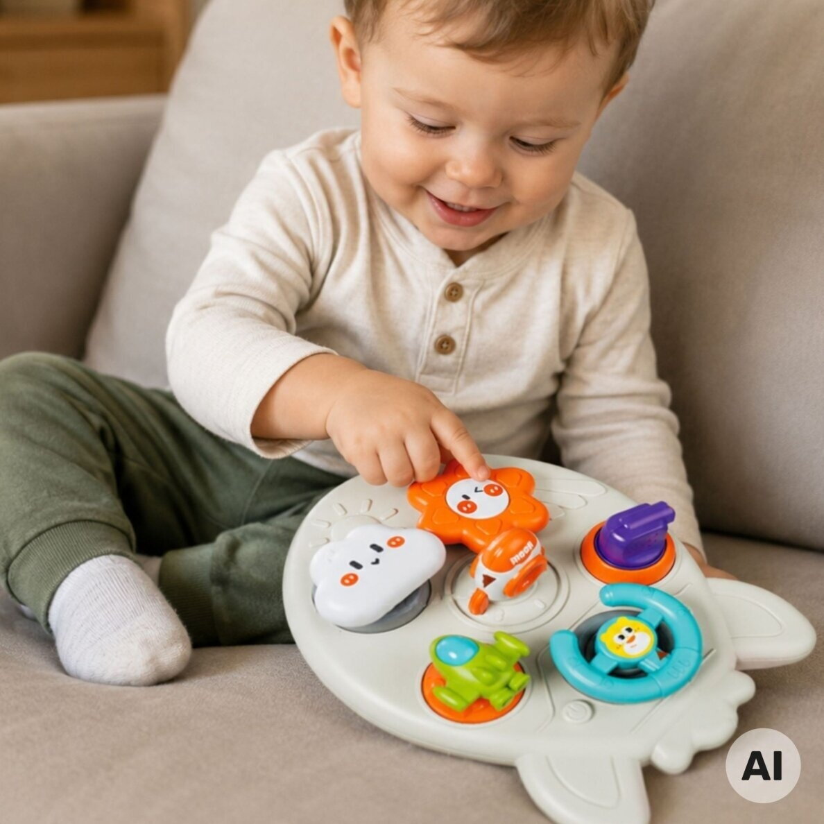 WOOPIE BABY edukacinė 7-in-1 veiklų lenta Raketa 1 WOOPIE BABY edukacinė 7-in-1 veiklų lenta Raketa 1