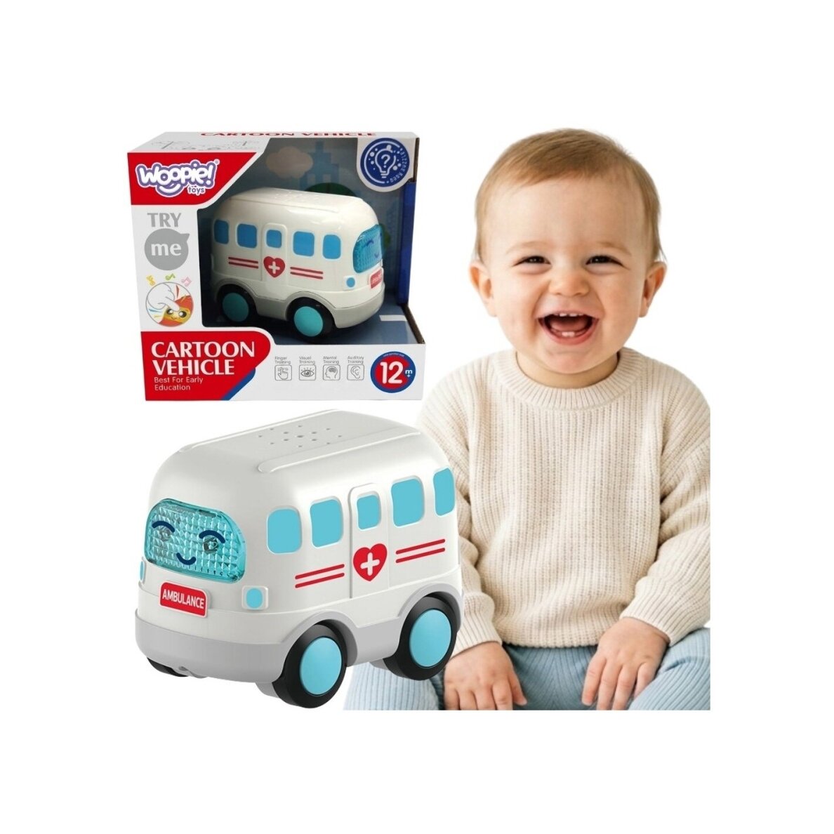 WOOPIE BABY interaktyvus greitosios pagalbos automobilis WOOPIE BABY interaktyvus greitosios pagalbos automobilis