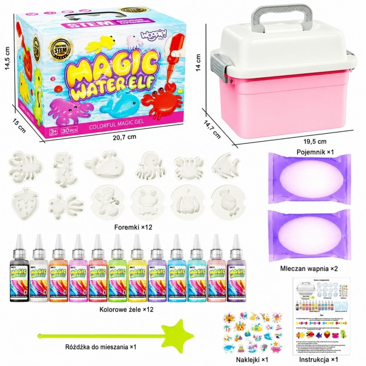 WOOPIE kūrybinis rinkinys Magical Water World gelinių figūrėlių kūrimui 30 vnt. 10 WOOPIE kūrybinis rinkinys Magical Water World gelinių figūrėlių kūrimui 30 vnt. 10