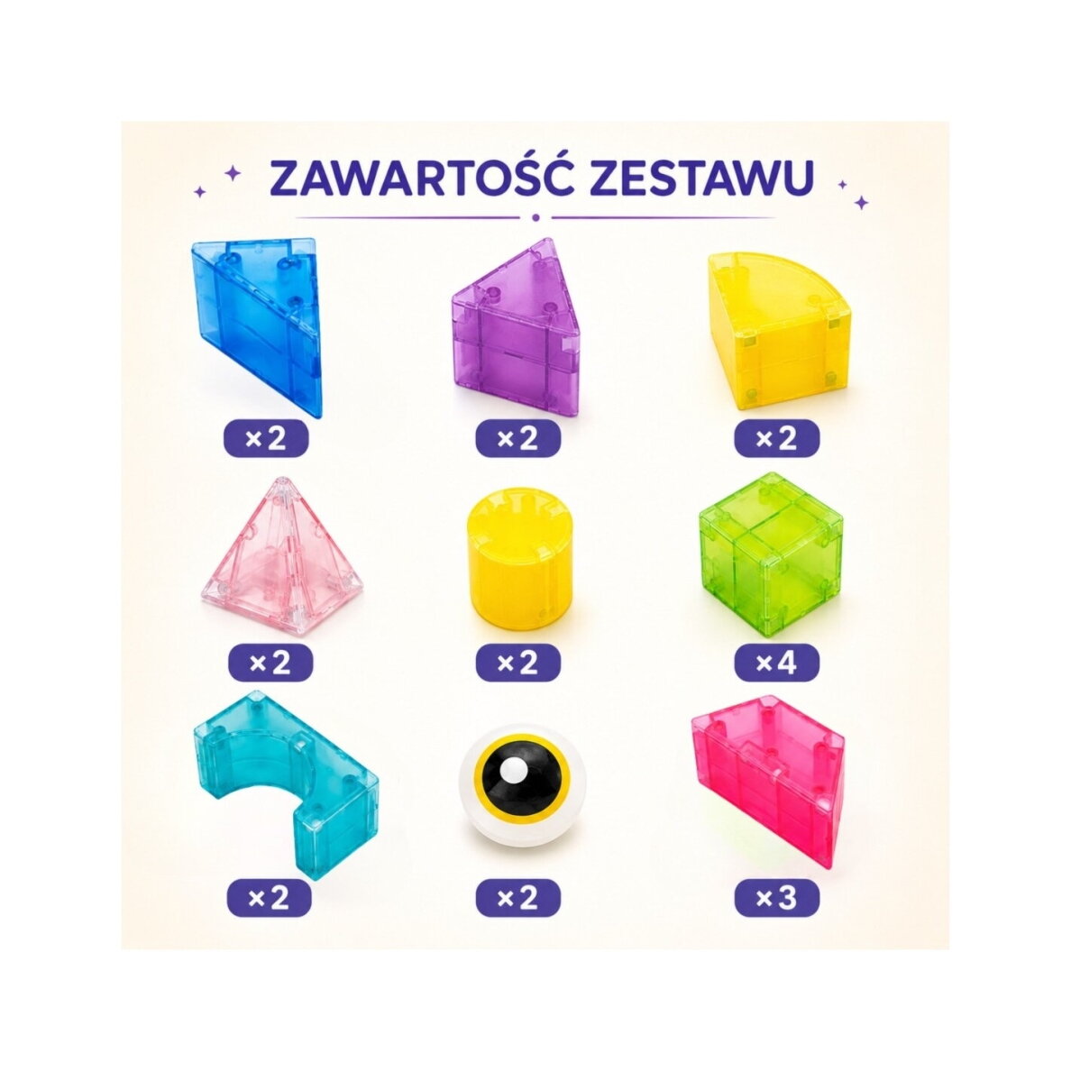 WOOPIE magnetinės kaladėlės, 21 vnt. 5 WOOPIE magnetinės kaladėlės, 21 vnt. 5