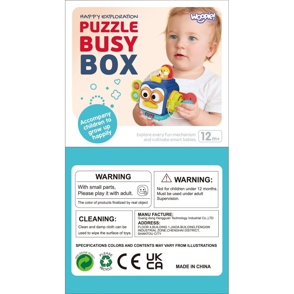 WOOPIE Montessori sensorinis kubas PINGVINAS 6-in-1 12 WOOPIE Montessori sensorinis kubas PINGVINAS 6-in-1 12