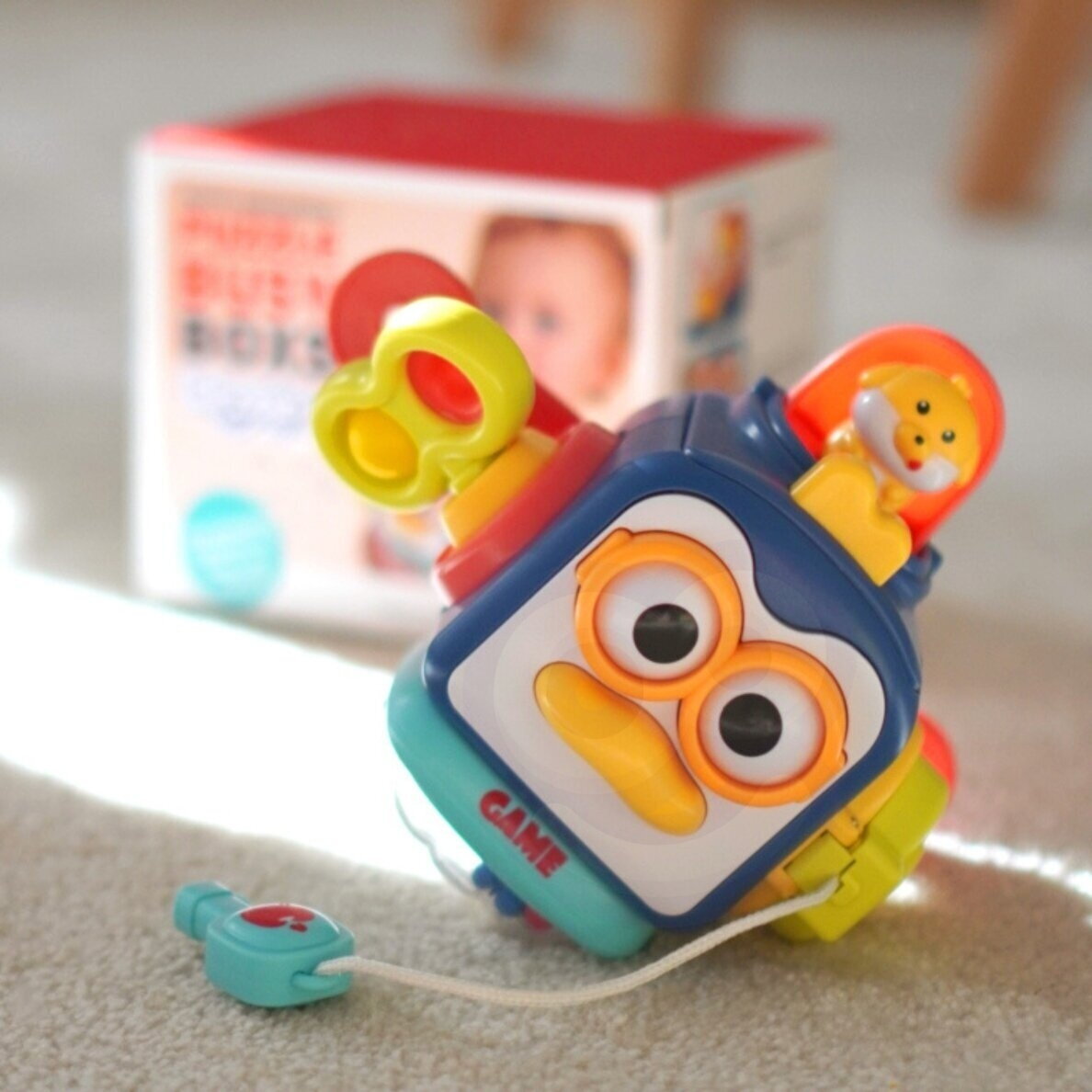 WOOPIE Montessori sensorinis kubas PINGVINAS 6-in-1 5