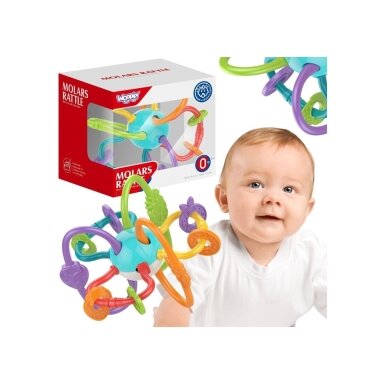 WOOPIE BABY Sensorinis žaislas 2in1: Barškutis ir kramtukas