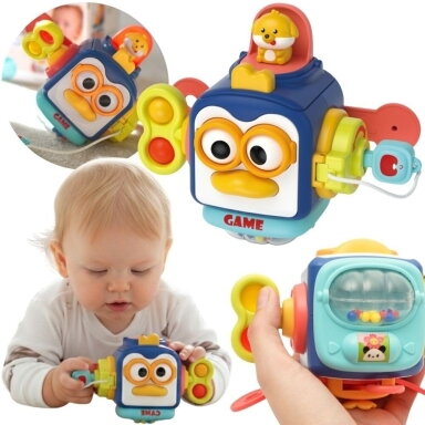 WOOPIE Montessori sensorinis kubas PINGVINAS 6-in-1