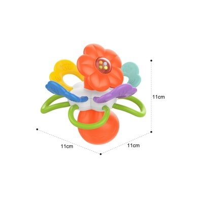 WOOPIE BABY barškutis - sensorinis kramtukas Gėlė 0m+ 2 WOOPIE BABY barškutis - sensorinis kramtukas Gėlė 0m+ 2
