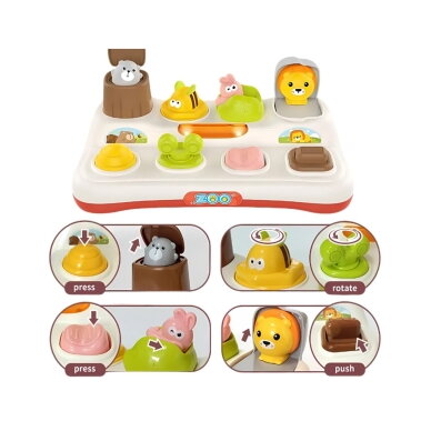 WOOPIE BABY edukacinis žaislas Pop Up ZOO gyvūnai 10