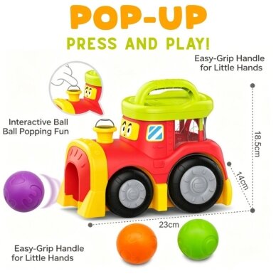 WOOPIE BABY Interaktyvus traukinukas su iššokančiais kamuoliukais 3