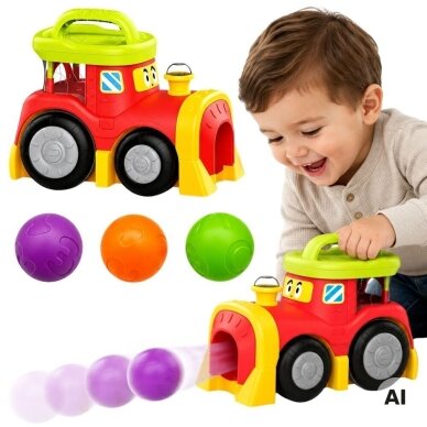 WOOPIE BABY Interaktyvus traukinukas su iššokančiais kamuoliukais 4