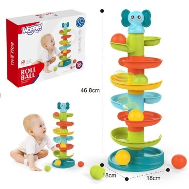 WOOPIE BABY Rutuliukų takelio spiralinis rinkinys + 3 rutuliukai 5