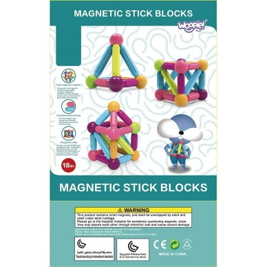 WOOPIE magnetinės konstravimo kaladėlės, edukacinės, didelės, storos, 28 vnt. 7 WOOPIE magnetinės konstravimo kaladėlės, edukacinės, didelės, storos, 28 vnt. 7