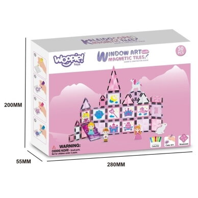 WOOPIE magnetinių kaladėlių princesės pilies rinkinys 50 vnt. 5