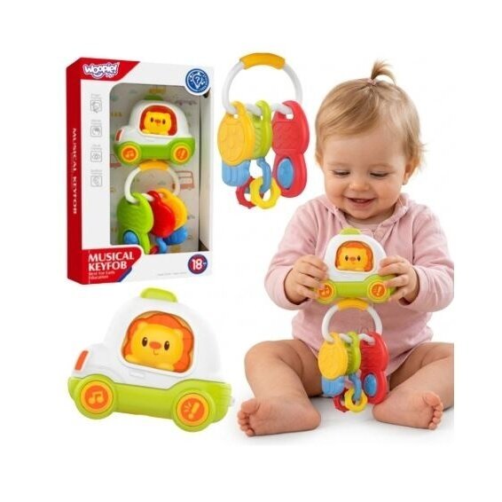 Woopie Baby interaktyvus žaislinis barškutis - kramtukas "Automobilio raktai"