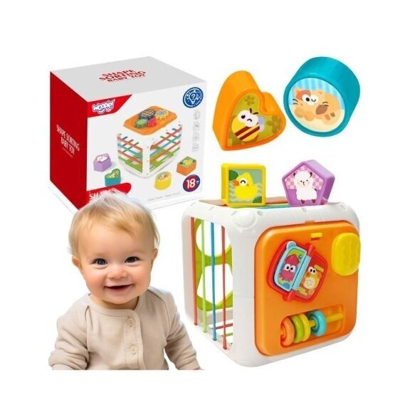 WOOPIE BABY Edukacinis kubelių rūšiavimo rinkinys 4in1 Formos 18m+