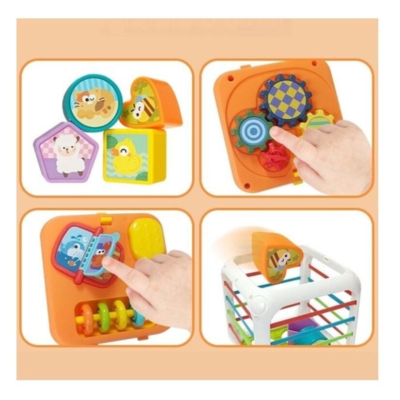 WOOPIE BABY Edukacinis kubelių rūšiavimo rinkinys 4in1 Formos 18m+ 4