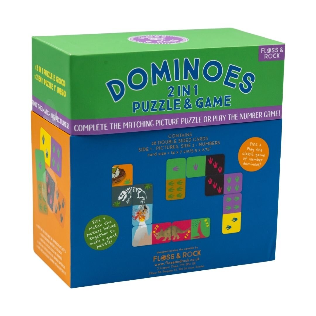 Žaidimas domino-dėlionė 2in1, Dinozaurai 1 Žaidimas domino-dėlionė 2in1, Dinozaurai 1
