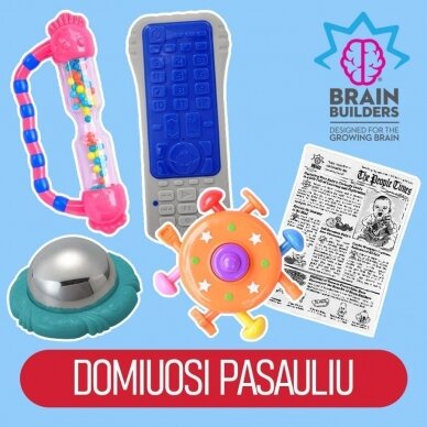 Žaislai kūdikiams „Brain Builders“ rinkinys „Domiuosi pasauliu“ Žaislai kūdikiams „Brain Builders“ rinkinys „Domiuosi pasauliu“