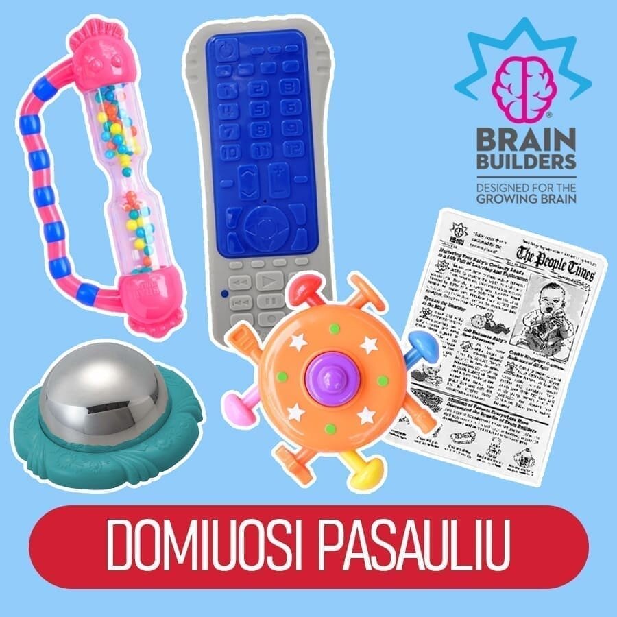 Žaislai kūdikiams „Brain Builders“ rinkinys „Domiuosi pasauliu“ Žaislai kūdikiams „Brain Builders“ rinkinys „Domiuosi pasauliu“